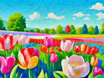 Framed African landscape photographs on a wall